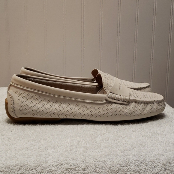 Ralph Lauren Camilla Nubuck slip on mocs, ivory, 7 - Picture 2 of 13